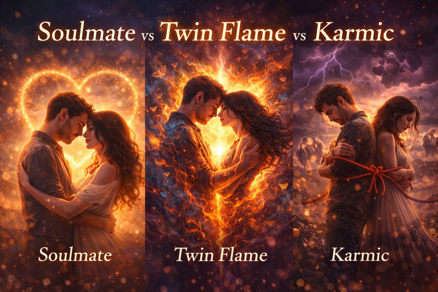 Soulmate vs Twin Flame vs Karmic