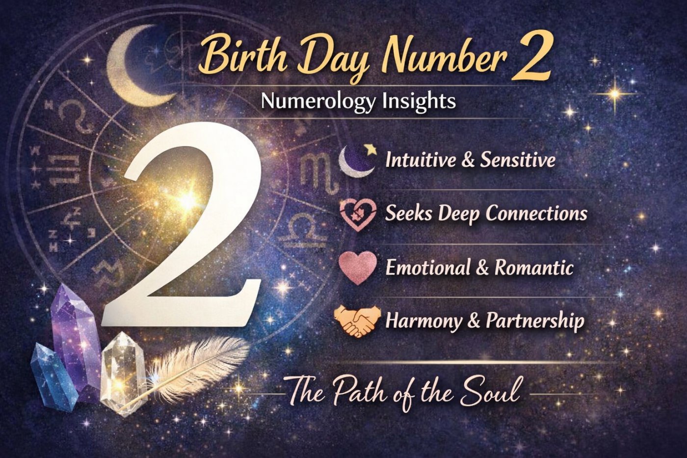 Birth Day Number 2 numerology meaning – intuitive, sensitive, emotional and relationship-focused personality traits