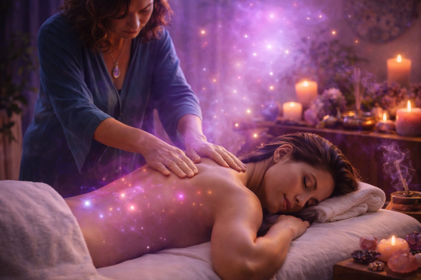 therapeutic massage energy healing spa spiritual relaxation bodywork aura balance treatment