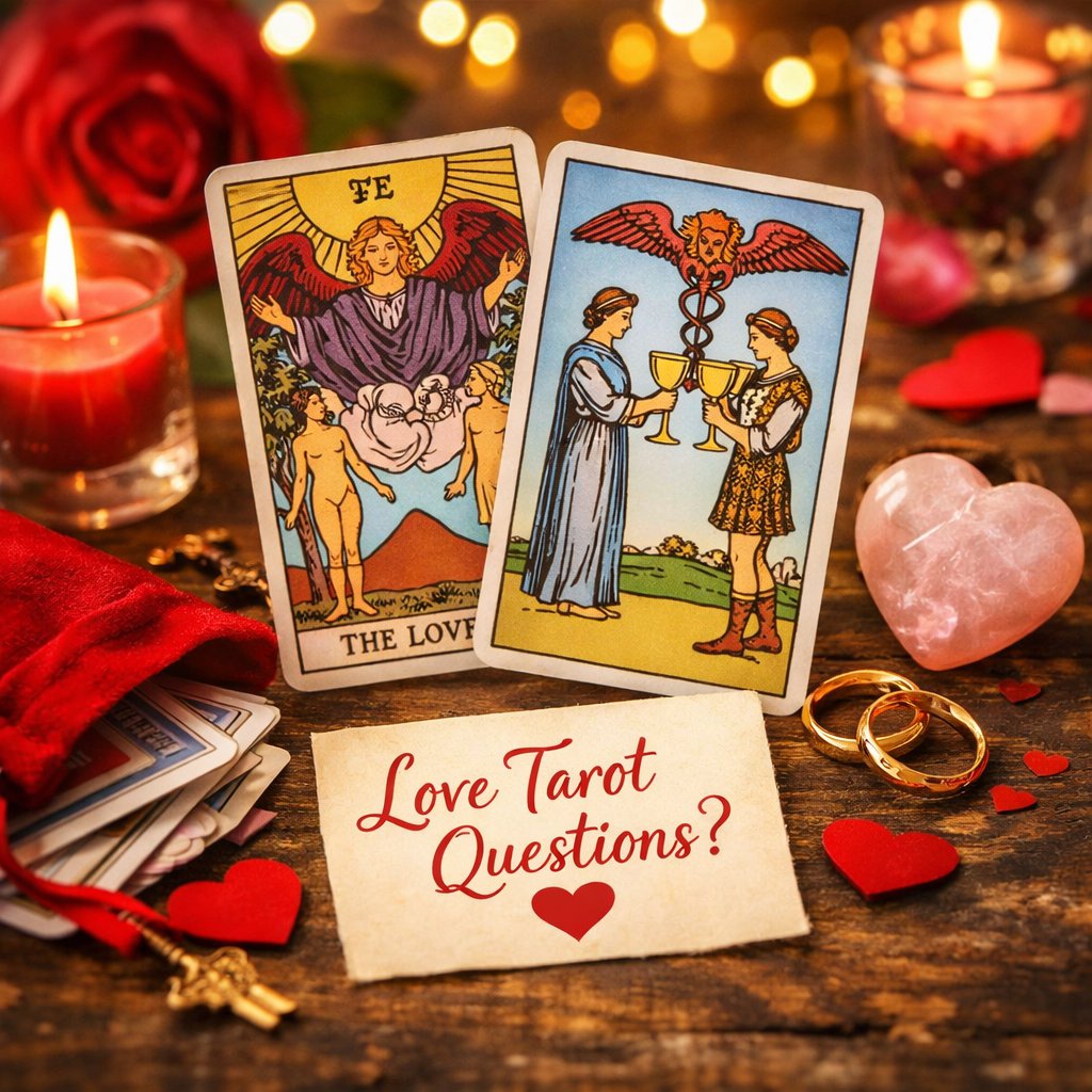 Love tarot reading with The Lovers and Two of Cups cards for relationship insight