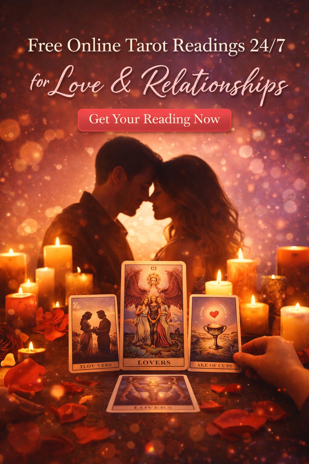 free love tarot reading online romantic couple tarot cards candles relationship guidance does he love me will he come back