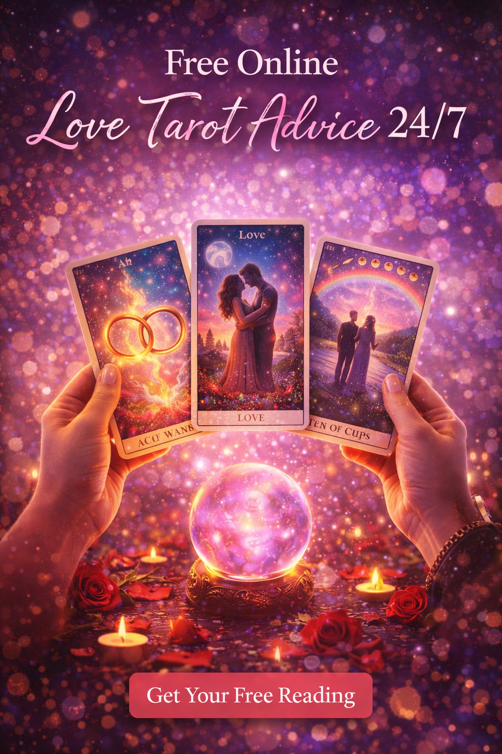 Free online love tarot advice 24/7 with romantic tarot cards reading for relationships and emotional guidance